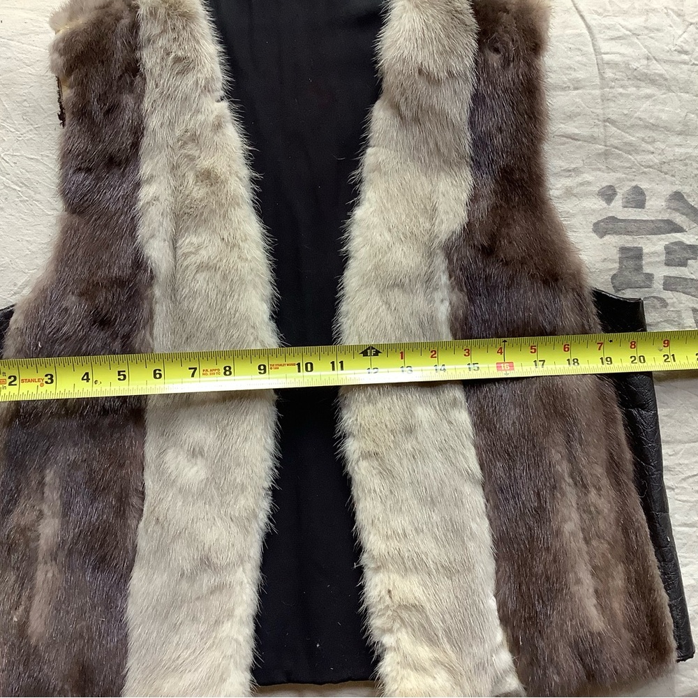 Vintage 60s Real Fur and Leather Vest - Picture 10 of 11